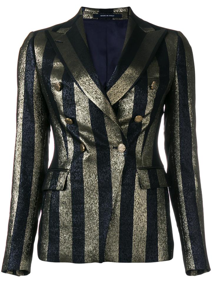 Tagliatore Striped Metallic Blazer - Blue