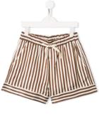 Caffe' D'orzo Striped Drawstring Shorts - Neutrals