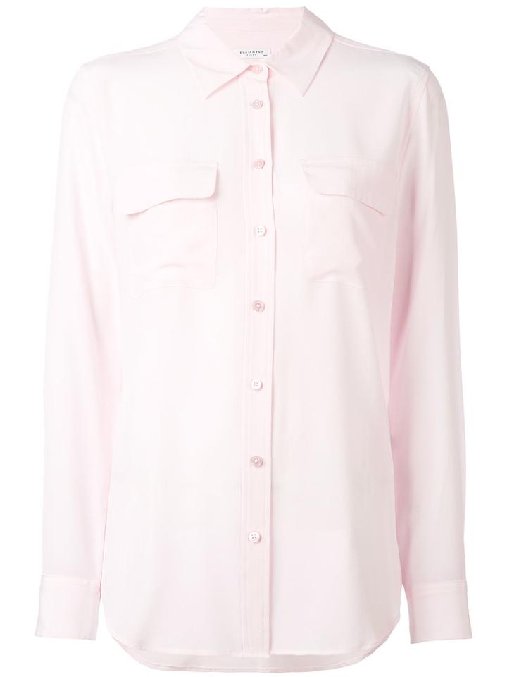 Equipment - Classic Blouse - Women - Silk - Xs, Pink/purple, Silk