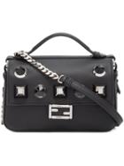 Fendi Micro 'double Baguette' Crossbody Bag, Women's, Black, Suede/leather
