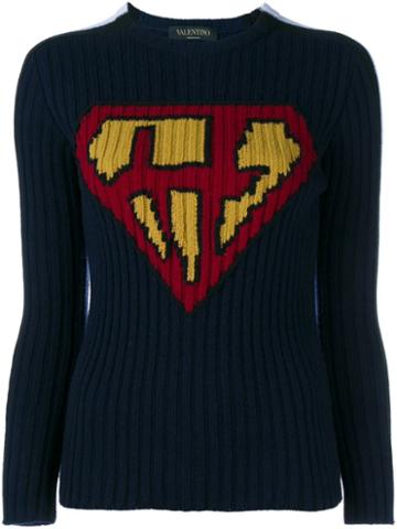 Valentino Superman Jumper, Women's, Size: Small, Blue, Wool