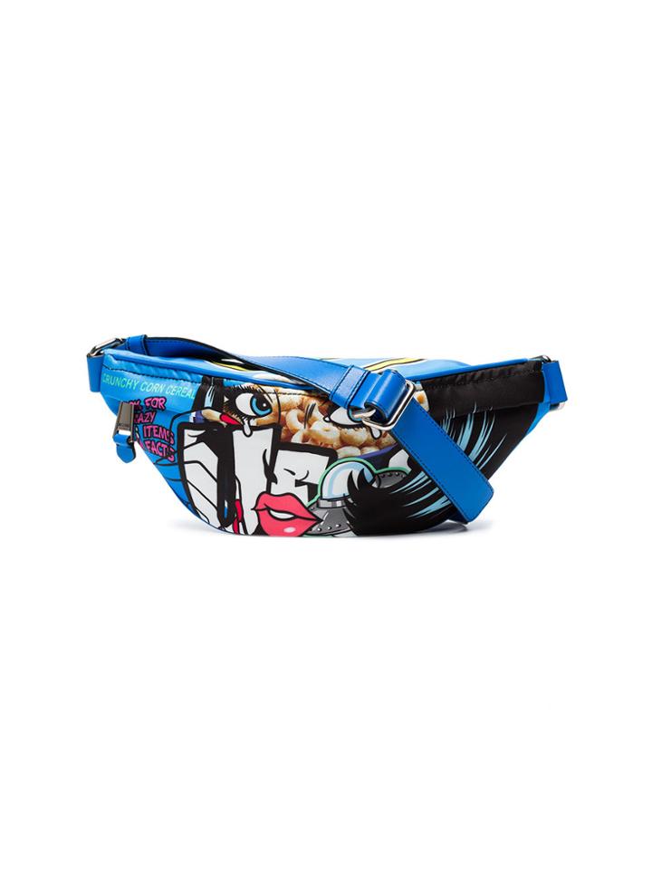 Moschino Blue Comic Print Belt Bag