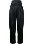 Marc Jacobs High-waist Satin Trousers - Black