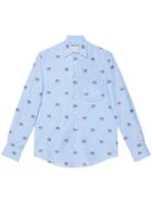 Gucci - Elephants Fil Coupé Duke Shirt - Men - Cotton - 15, Blue, Cotton