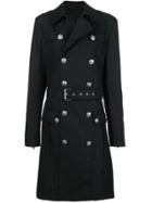 Balmain Double Breasted Trench Coat - Black