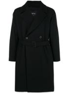 Hevo Belted Trench Coat - Black