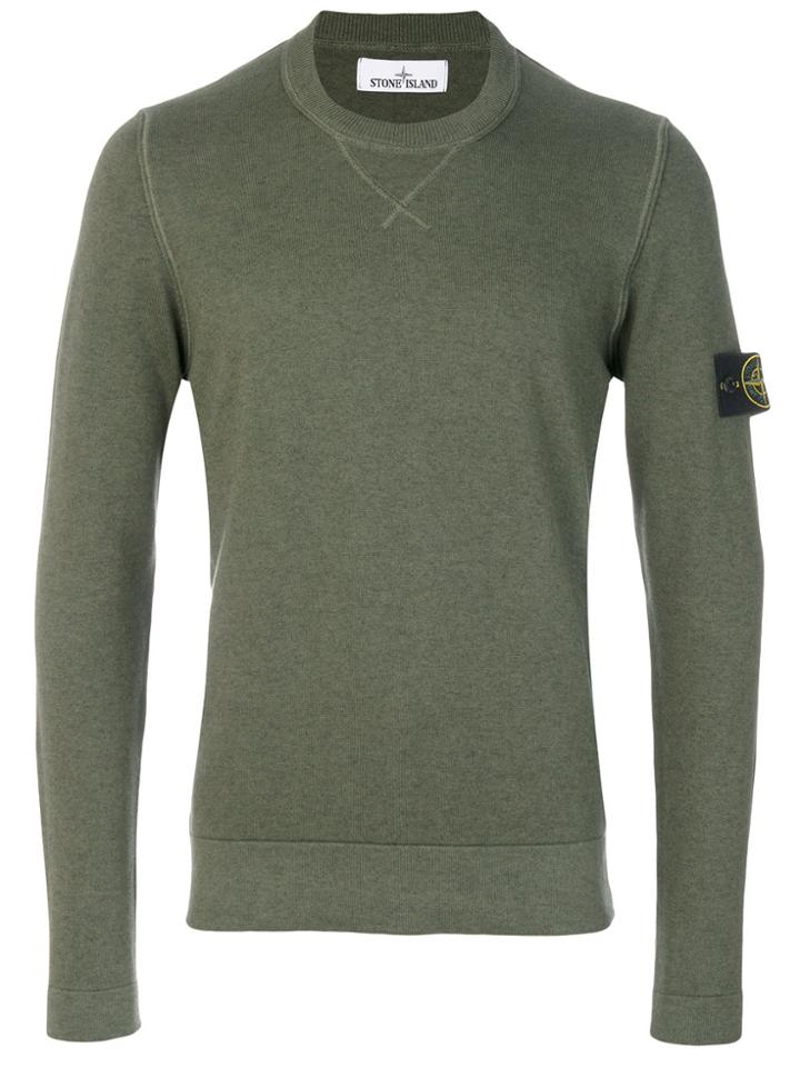 Stone Island Logo Embellished Sweater - Green