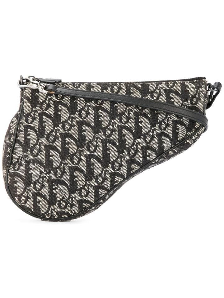 Christian Dior Vintage Trotter Saddle Handbag - Black