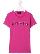 Dsquared2 Kids Teen Logo Embroidered T-shirt - Pink