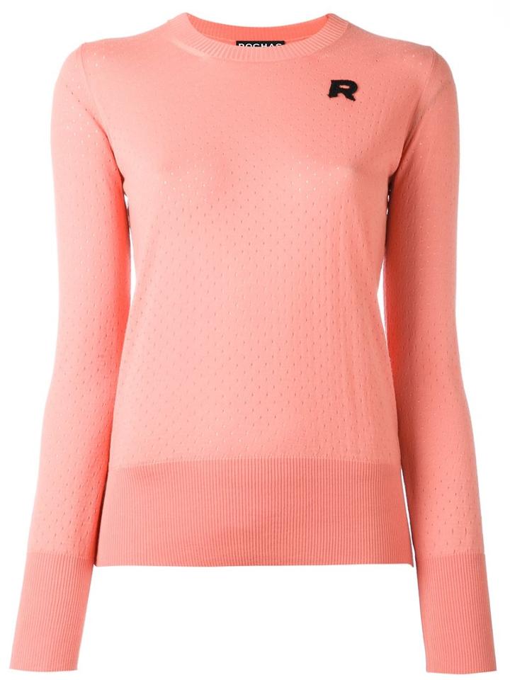 Rochas Crew Neck Jumper, Women's, Size: 40, Pink/purple, Wool