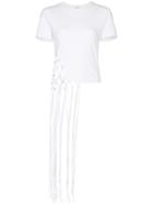 Area Cropped Net T-shirt - White