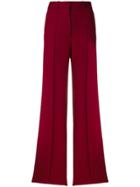 Victoria Beckham Wide Pleated Trousers - Red