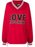 Love Moschino Oversized V-neck Jersey - Red