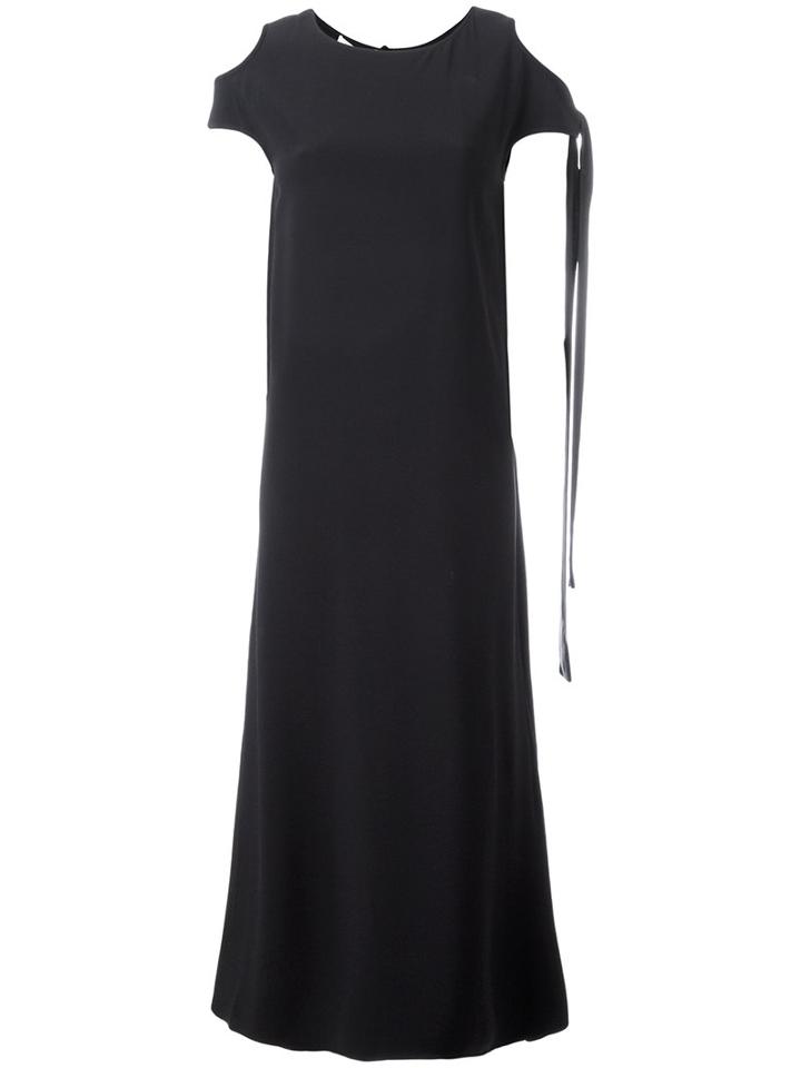 Helmut Lang - Cut-out Shoulders T-shirt Dress - Women - Silk/acetate/viscose - S, Blue, Silk/acetate/viscose