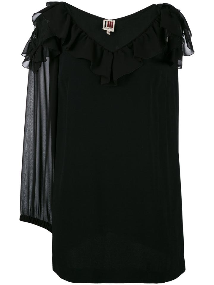 I'm Isola Marras - Cut-out Ruffle Blouse - Women - Polyester/acetate/viscose - 42, Black, Polyester/acetate/viscose