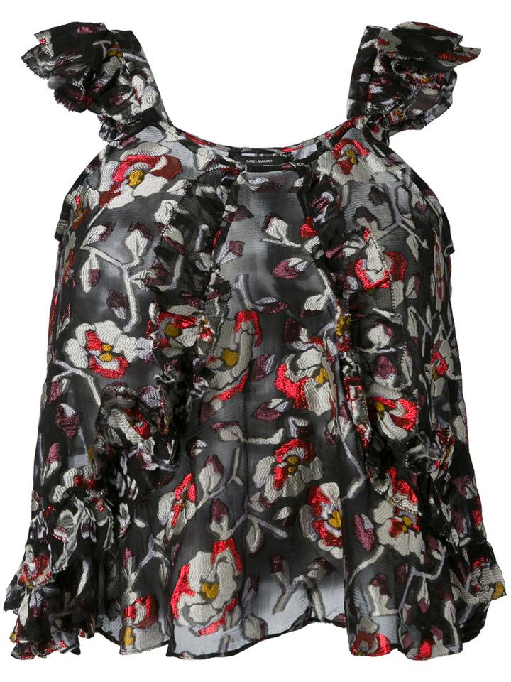 Isabel Marant - Piety Top - Women - Silk/polyester - 38, Black, Silk/polyester