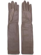 Maison Margiela Long Gloves, Women's, Size: Small, Grey, Calf Leather