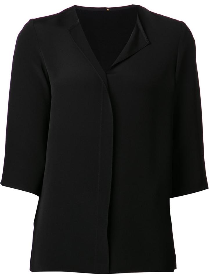 Peter Cohen Placket Top, Women's, Size: Xl, Black, Silk