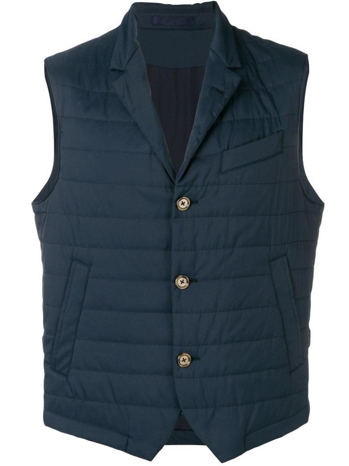 Eleventy Quilted Gilet - Blue