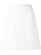 Courrèges - High Waisted V Cut-out Skirt - Women - Silk/wool/polyester - 40, White, Silk/wool/polyester