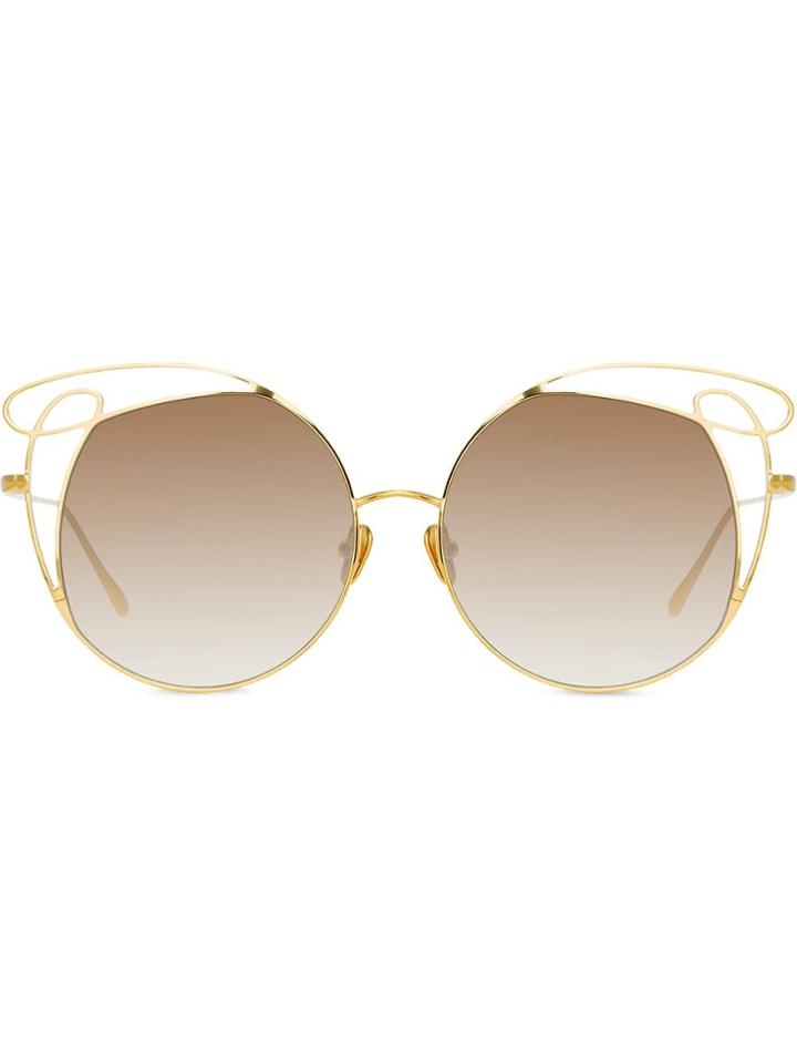 Linda Farrow Zazel C4 Sunglasses - Gold