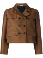 Bottega Veneta Jacket Fil A Fil Wool Silk/co - Brown