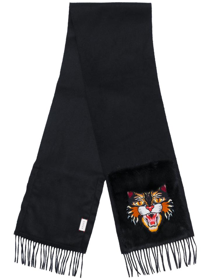 Gucci Angry Cat Pocket Scarf - Black