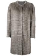 Liska - Buttoned Coat - Women - Mink Fur/cashmere - M, Nude/neutrals, Mink Fur/cashmere