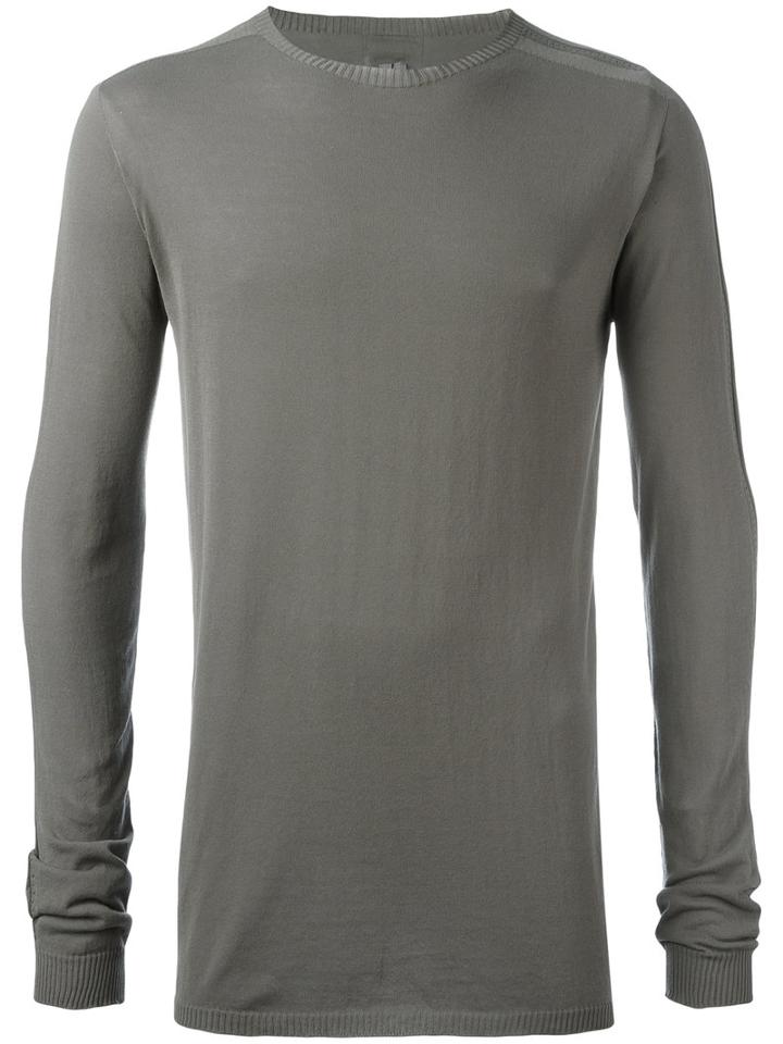 Rick Owens Crew Neck Jumper, Men's, Size: Medium, Grey, Cotton