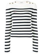 Miu Miu Striped Rib Jumper - White