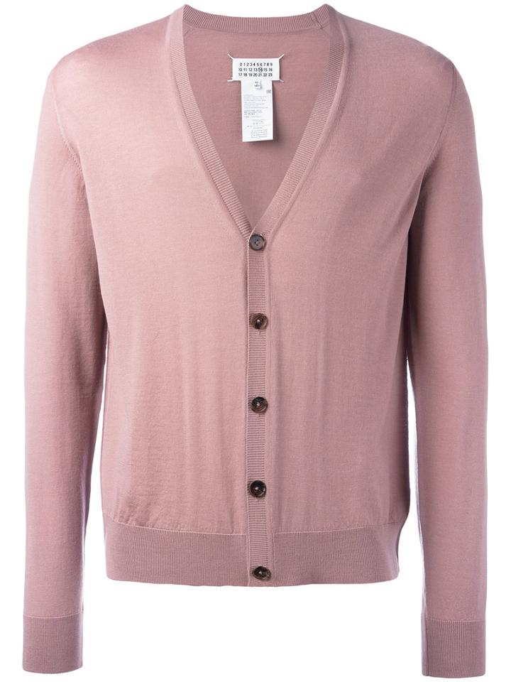 Maison Margiela Knitted Cardigan, Men's, Size: Medium, Pink/purple, Wool