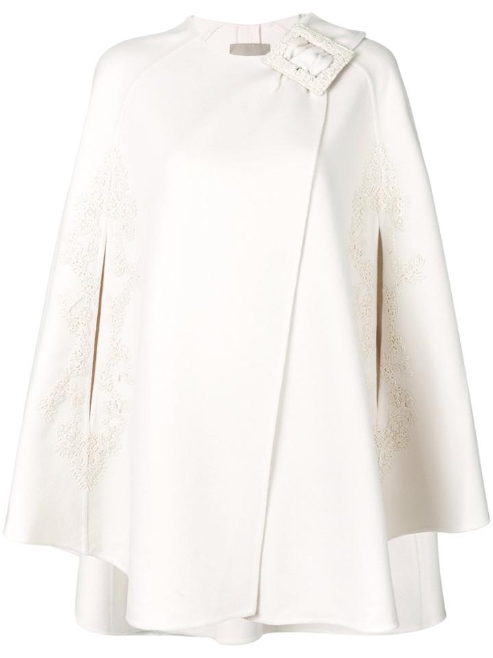 Ermanno Scervino Embroidered Cape - White