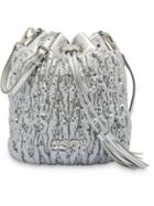 Miu Miu Sequined Bucket Bag - Silver