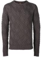 Tod's Diamond Knit Jumper, Men's, Size: Large, Brown, Merino