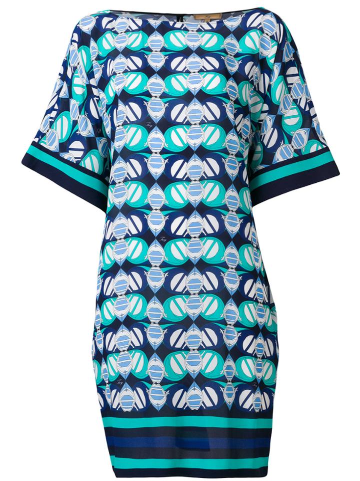 Fay Geometric Print Kaftan Dress - Blue