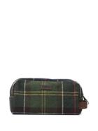 Barbour Check Pattern Wash Bag - Green