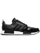 Adidas Black Rising Star R1 Leather And Suede Sneakers