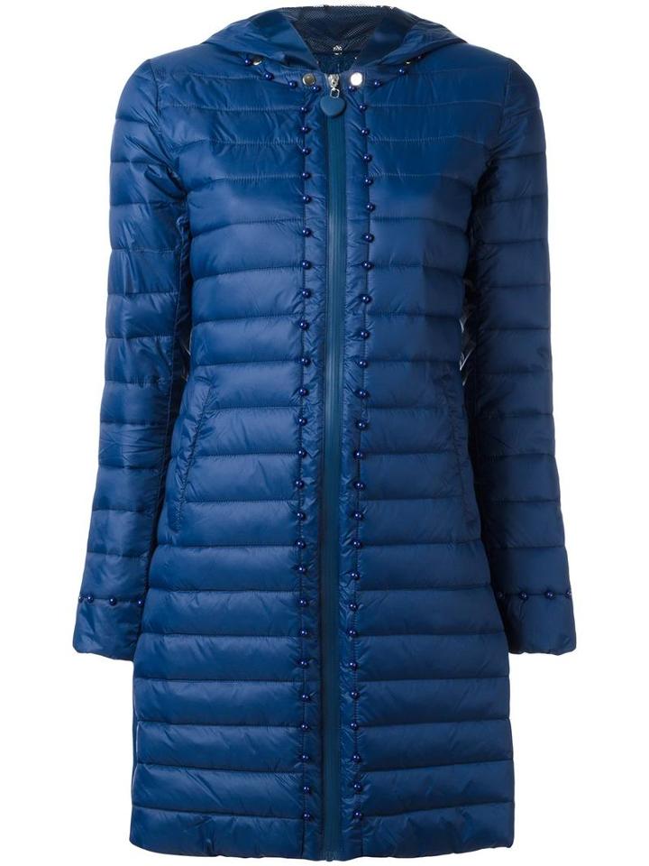 Twin-set Padded Hooded Coat, Women's, Size: 42, Blue, Polyamide/polyester/polyimide