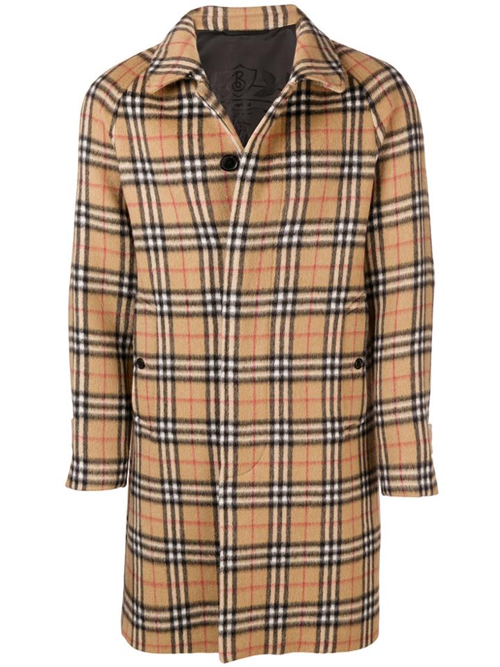 Burberry Vintage Check Car Coat - Nude & Neutrals