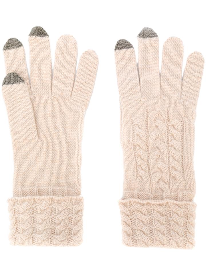N.peal Cable Knit Gloves - Nude & Neutrals