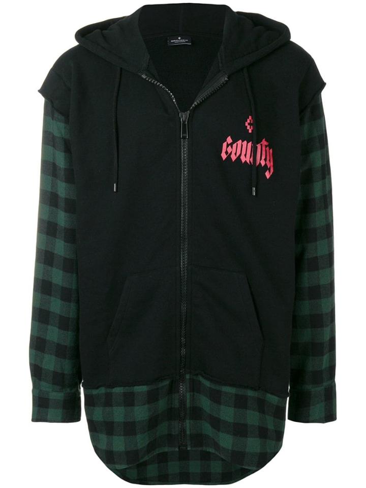 Marcelo Burlon County Of Milan Shirt Effect Hoodie - Black
