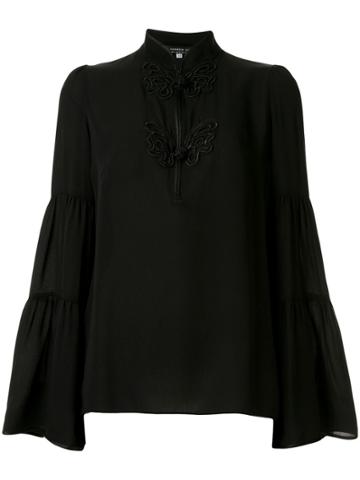 Andrew Gn Woven High Neck Ls Blouse Andrew Gn - Black