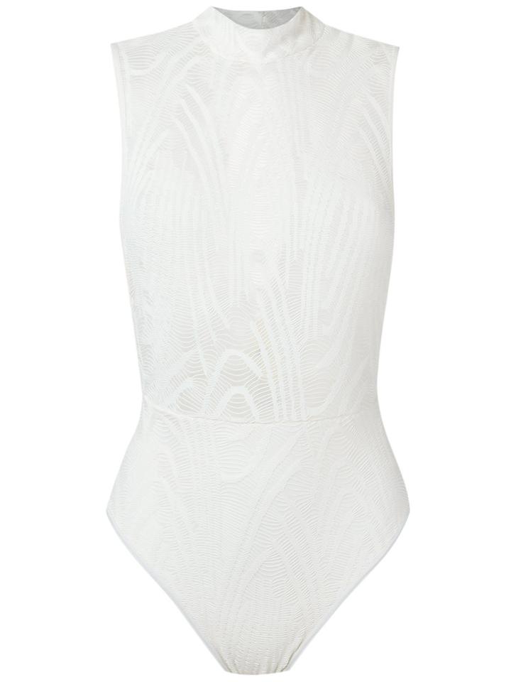 Janiero Sheer Panel Swimsuit, Women's, Size: P, White, Polyester