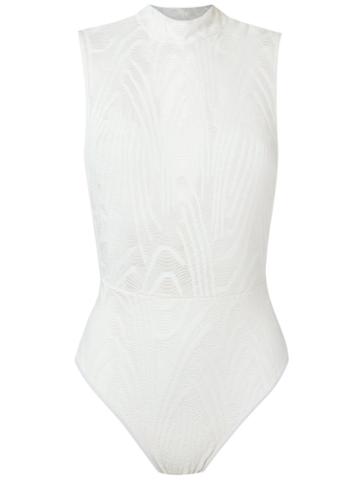 Janiero Sheer Panel Swimsuit, Women's, Size: P, White, Polyester