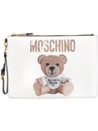 Moschino Toy Bear Motif Clutch Bag - White