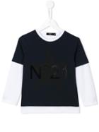 No21 Kids Logo Long Sleeved T-shirt, Boy's, Size: 10 Yrs, Blue