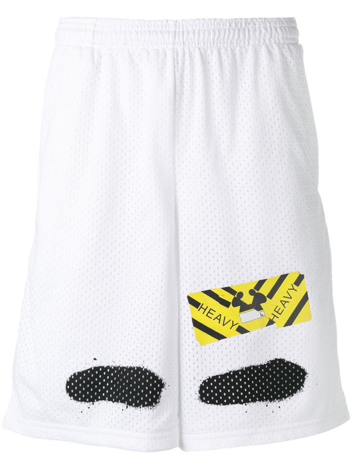 Off-white Perforated Shorts, Men's, Size: Medium, White, Polyester