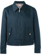 Thom Browne Zip Up Sport Jacket, Men's, Size: 1, Blue, Cotton/cupro
