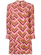Elisabetta Franchi Geometric Shirt Dress - Pink & Purple