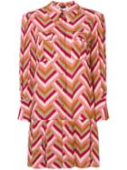 Elisabetta Franchi Geometric Shirt Dress - Pink & Purple